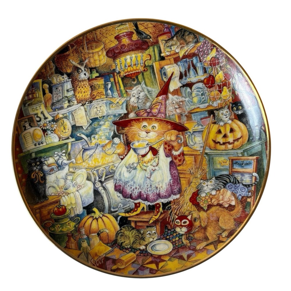 "SCAREDY CATS" Bill Bell Collector Plate by Franklin Mint Number HG6061